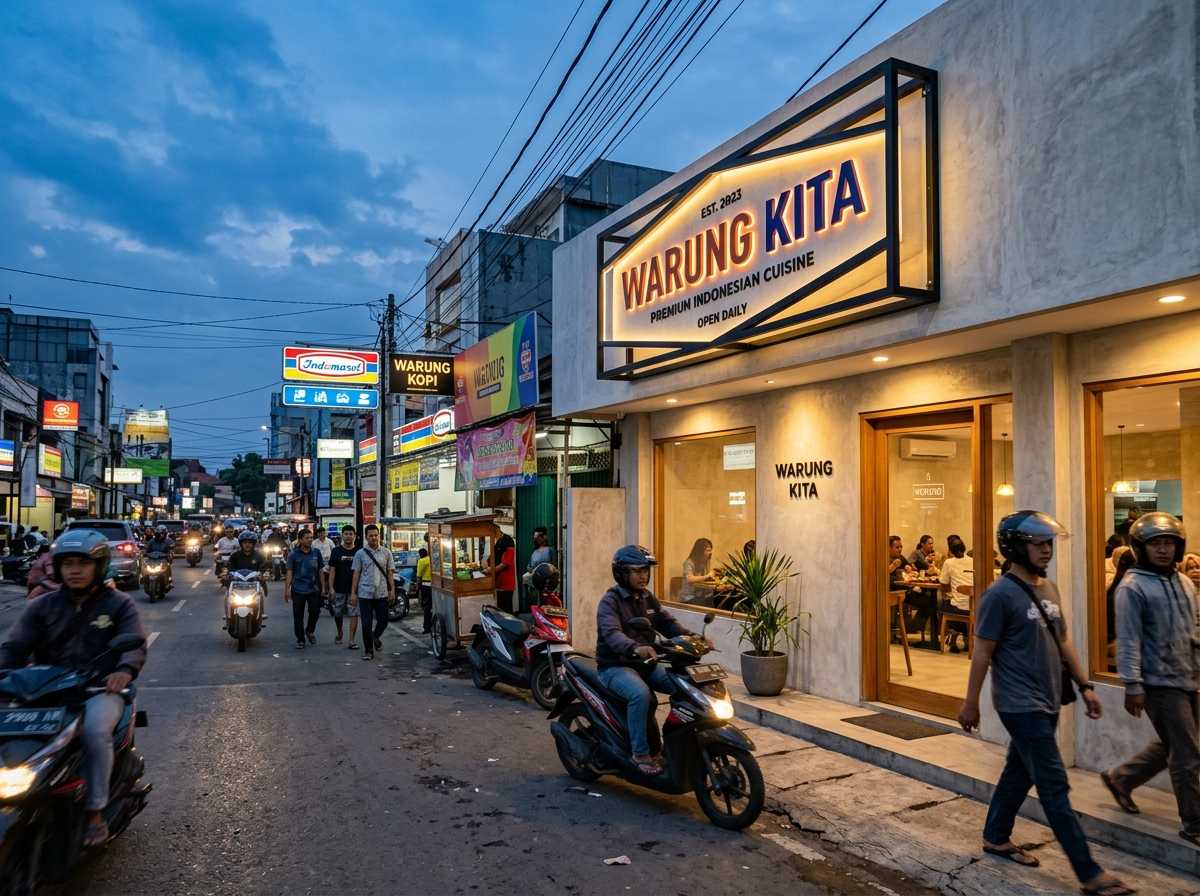 pembuatan neon box custom dengan bahan material aluminium tebal berkualitas tinggi untuk branding luar ruang.
